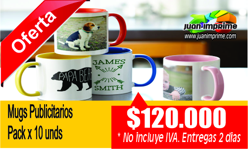 Juanimprime; diseño e impresion de Mugs personalizados a nivel nacional